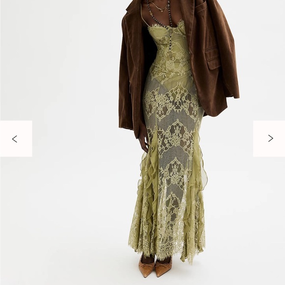 For Love And Lemons Shirley Lace Maxi Dress - Sage Green NWT XL - Picture 1 of 6